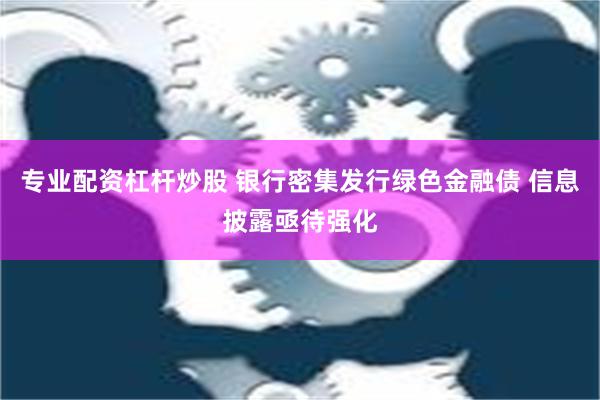 专业配资杠杆炒股 银行密集发行绿色金融债 信息披露亟待强化