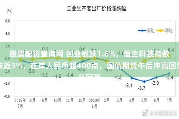 股票配资查询网 创业板跌1.6%，恒生科技指数跌近3%，在岸人民币超400点，国债期货午后冲高回落