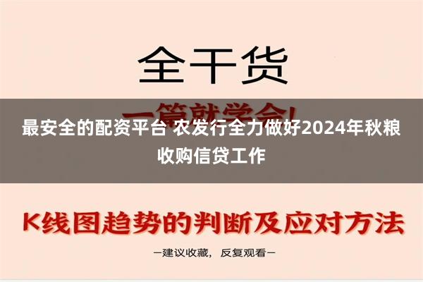 最安全的配资平台 农发行全力做好2024年秋粮收购信贷工作