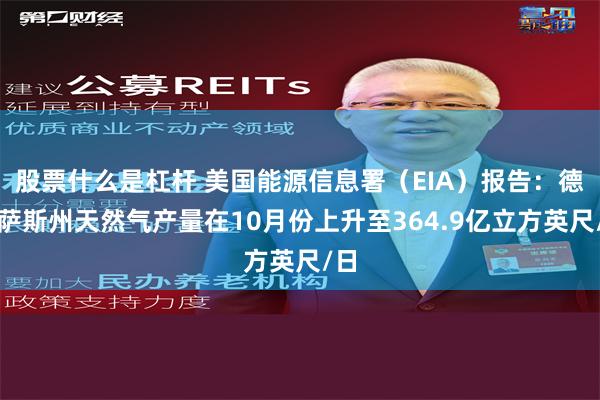 股票什么是杠杆 美国能源信息署（EIA）报告：德克萨斯州天然气产量在10月份上升至364.9亿立方英尺/日